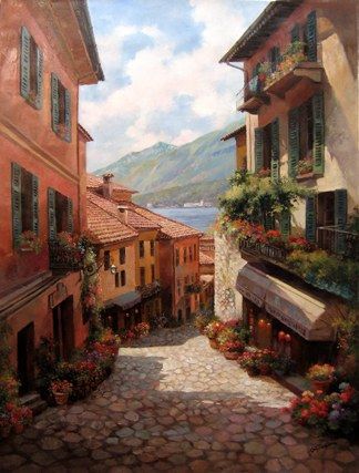Unknown Lake Como Italian Village by Paul Guy Gantner